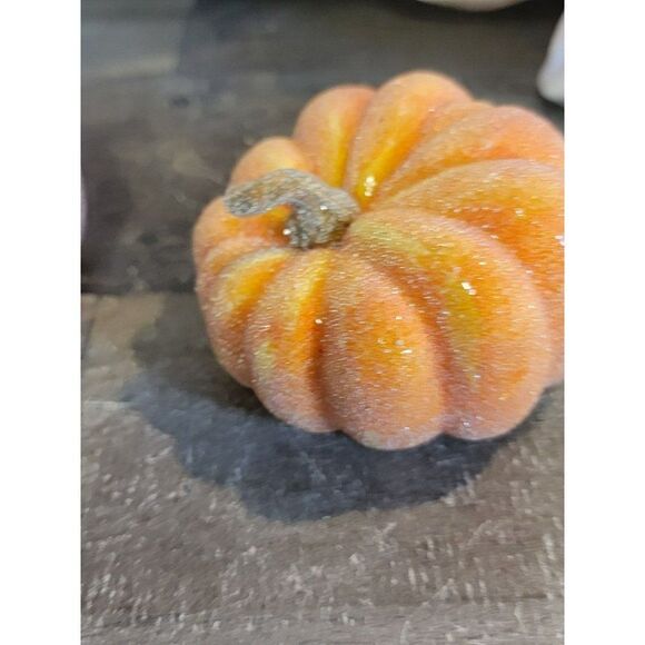 Shiny orange pumpkin set Decor fall figure - Picture 7 of 10